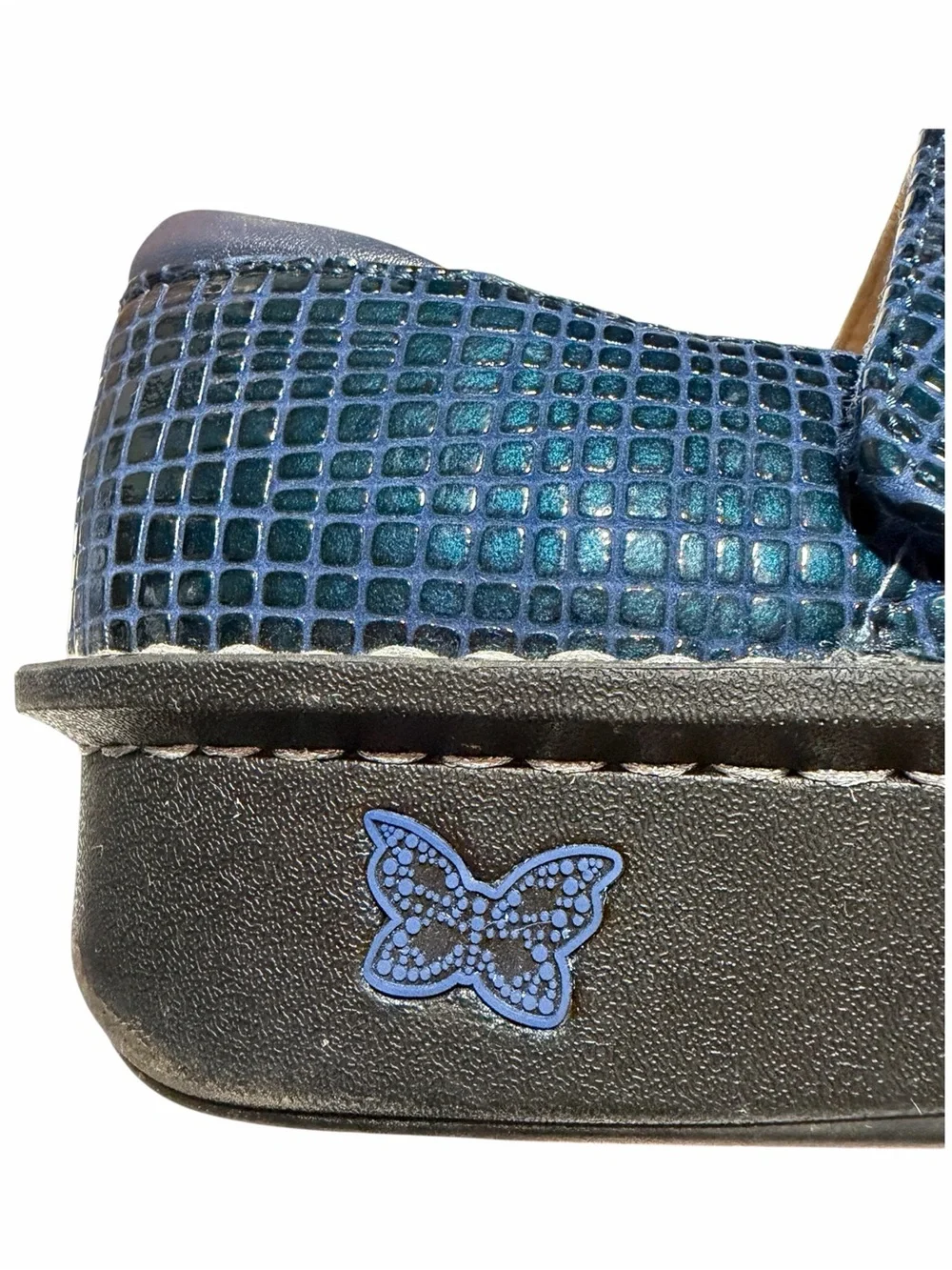 Alegria Paloma Jazzy Blue Patent Leather Mary Jane Comfort Shoes - EU 38 / US 8